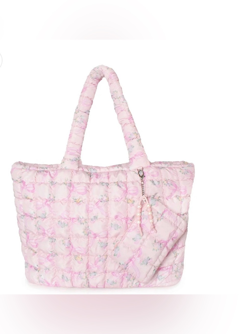 Handmade Pink Quilted Floral Tote Bag